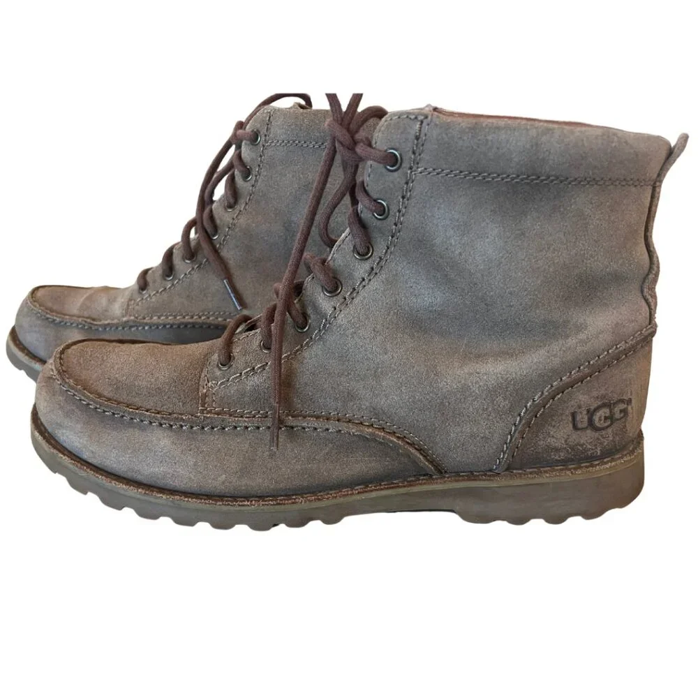 UGG Men's SZ 11.5 Fallbrook Casual Hiking work Boots Cordovan Moc Toe Leather